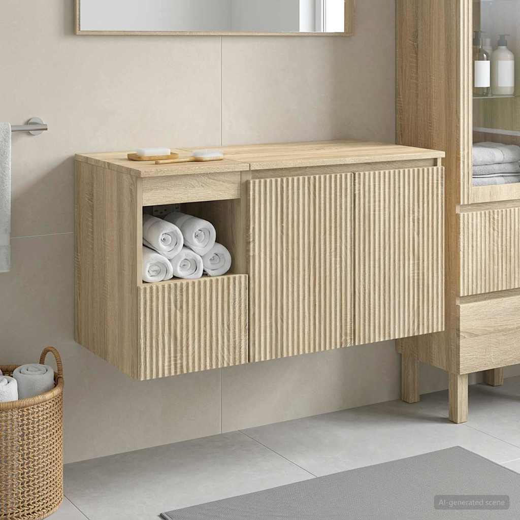 vidaXL Zestaw mebli łazienkowych 2 szt. dąb Sonoma Drewno inżynieryjne