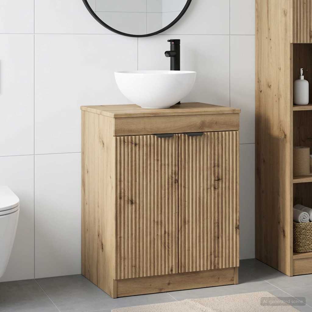 vidaXL Zestaw mebli łazienkowych Dąb artisan Drewno inżynieryjne