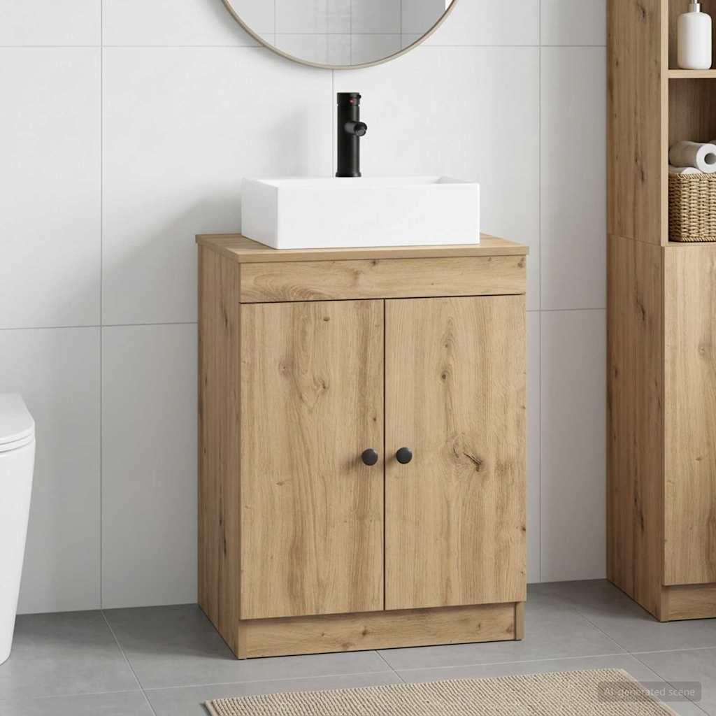 vidaXL Zestaw mebli łazienkowych Dąb artisan Drewno inżynieryjne