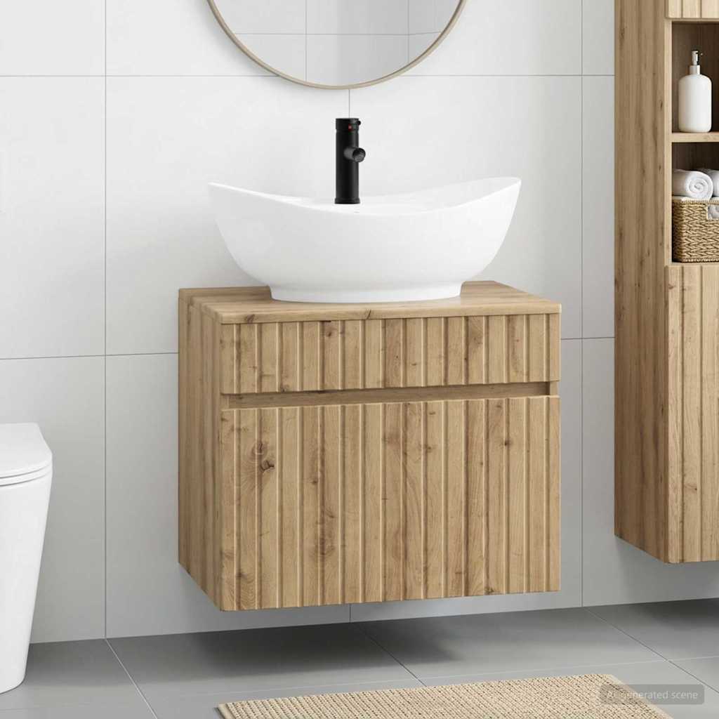 vidaXL Zestaw mebli łazienkowych Dąb artisan Drewno inżynieryjne
