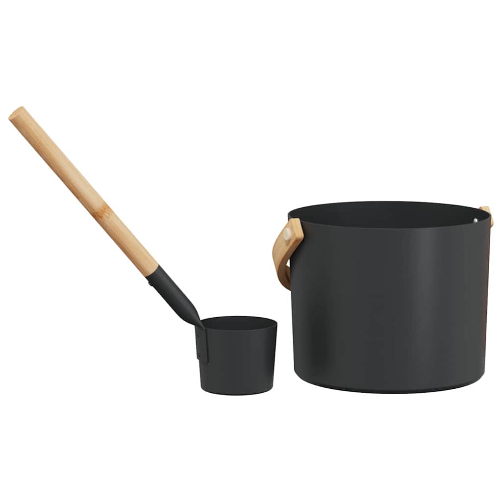 vidaXL Zestaw akcesoriów do sauny 2 pcs Czarny