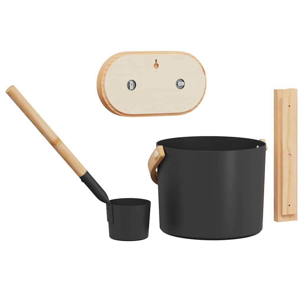 vidaXL Zestaw akcesoriów do sauny 4 pcs Czarny