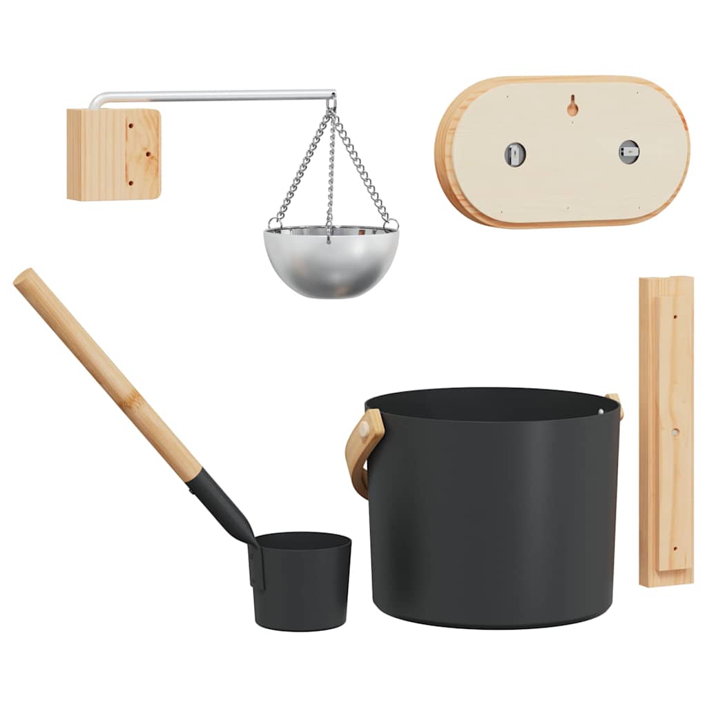 vidaXL Zestaw akcesoriów do sauny 5 pcs Czarny
