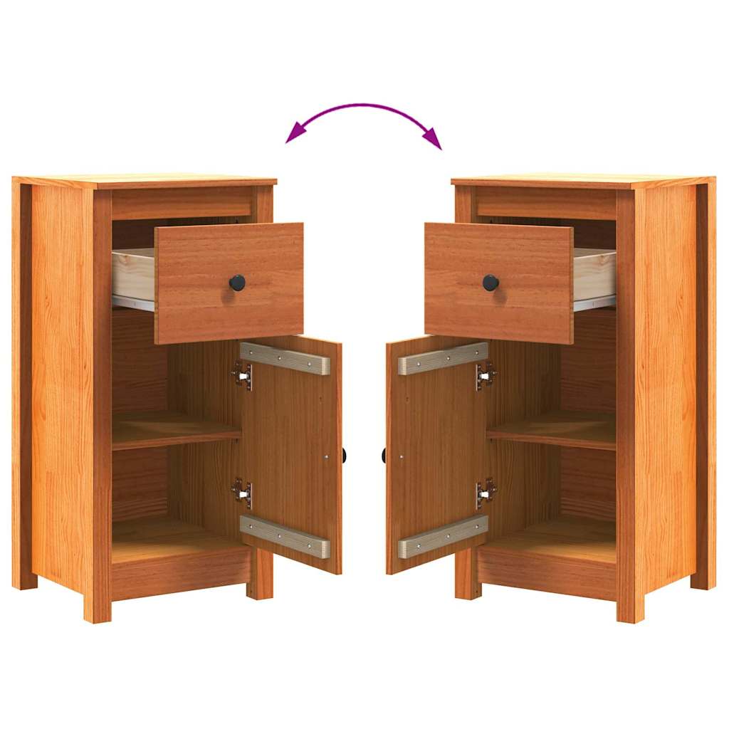 vidaXL Bufet Woskowy Brąz 39 x 34,5 x 80 cm Lite drewno sosnowe