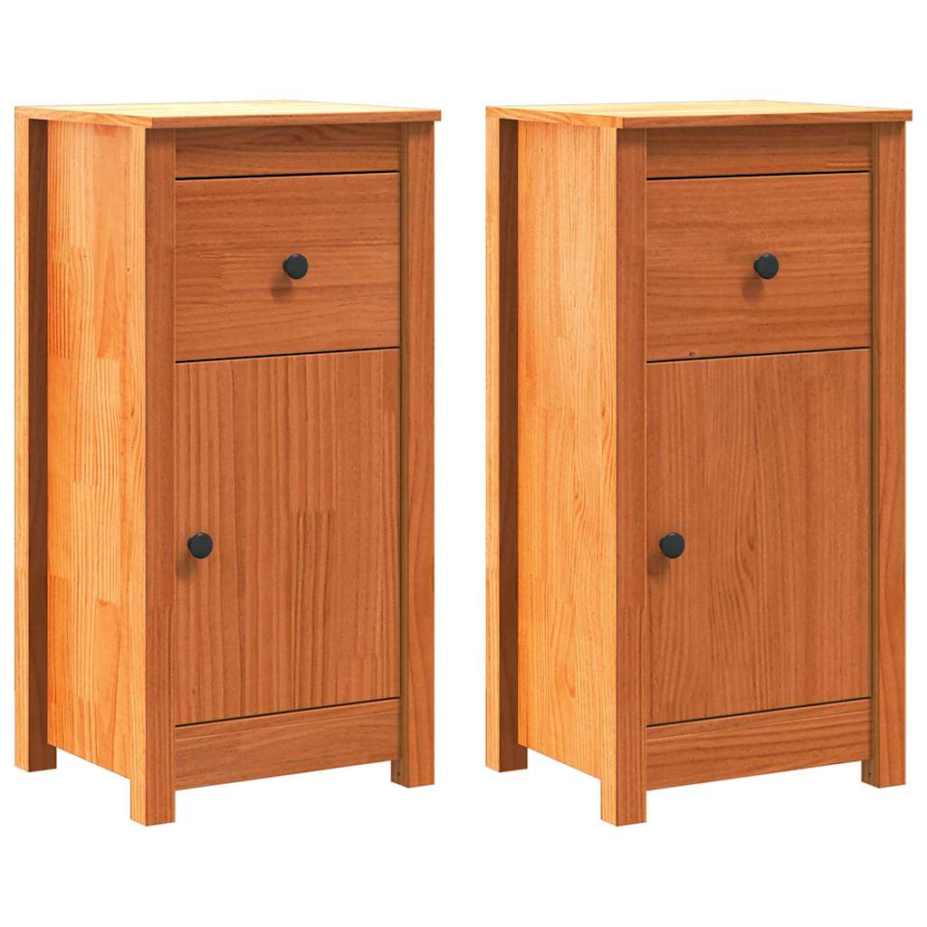 vidaXL Bufet 2 pcs Woskowy Brąz 39 x 34,5 x 80 cm Lite drewno sosnowe