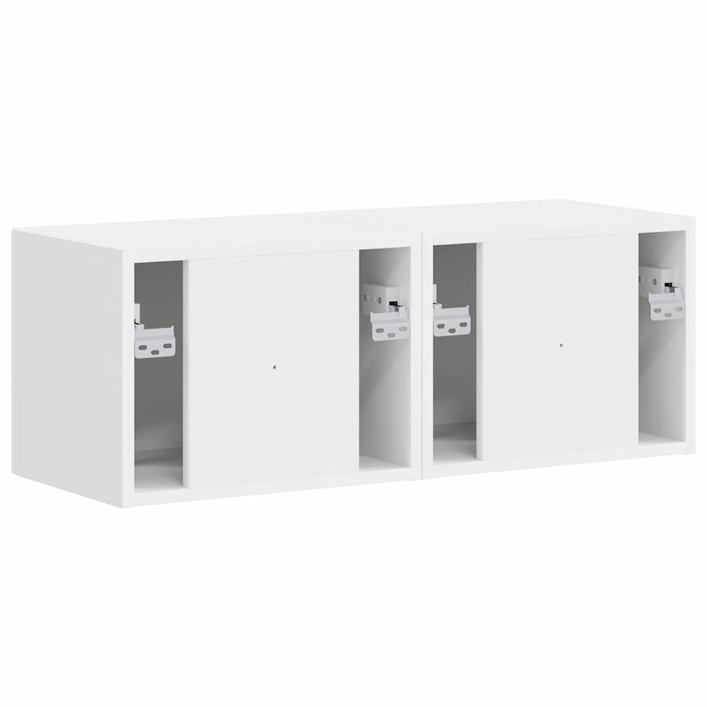 vidaXL Szafka pod telewizor 2 pcs Biały 39 x 31 x 29,5 cm