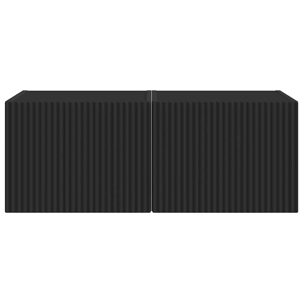 vidaXL Szafka pod telewizor 2 pcs Czarny 39 x 31 x 29,5 cm