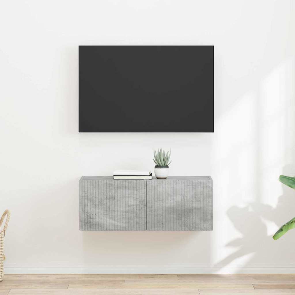 vidaXL Szafka pod telewizor 2 pcs Betonowy 39 x 31 x 29,5 cm