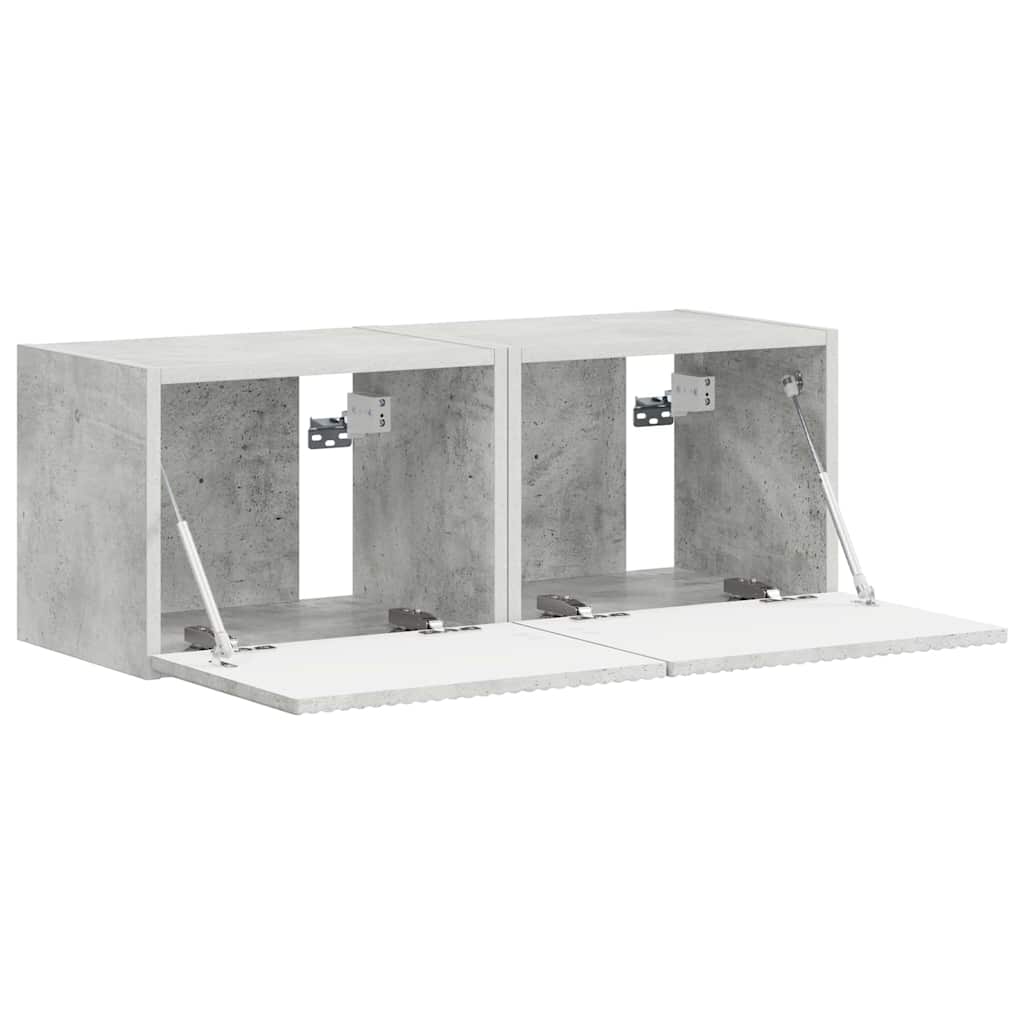 vidaXL Szafka pod telewizor 2 pcs Betonowy 39 x 31 x 29,5 cm