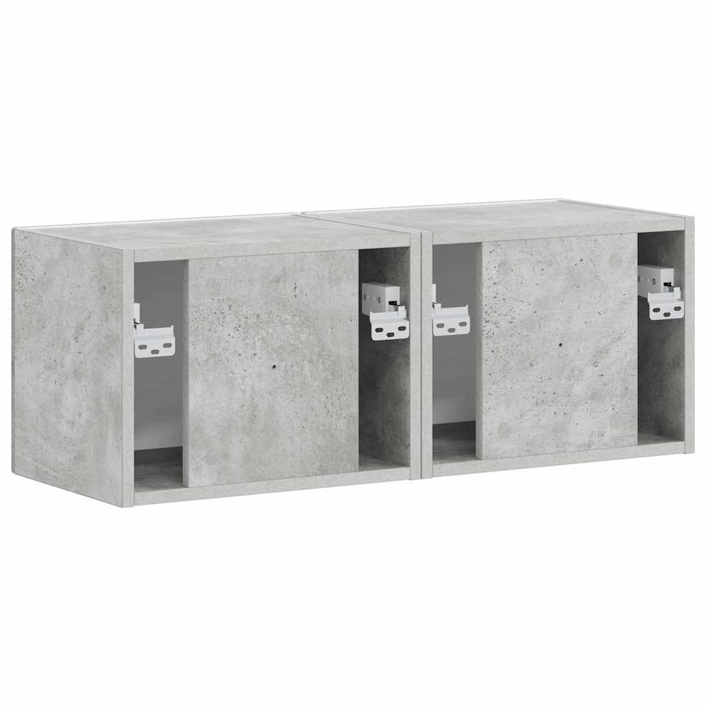 vidaXL Szafka pod telewizor 2 pcs Betonowy 39 x 31 x 29,5 cm
