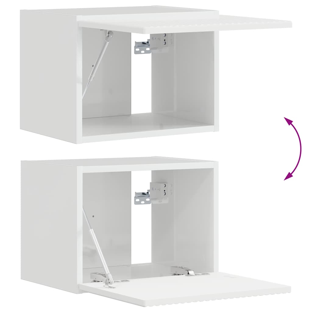 vidaXL Szafka pod telewizor Błyszcząca biel 39 x 31 x 29,5 cm