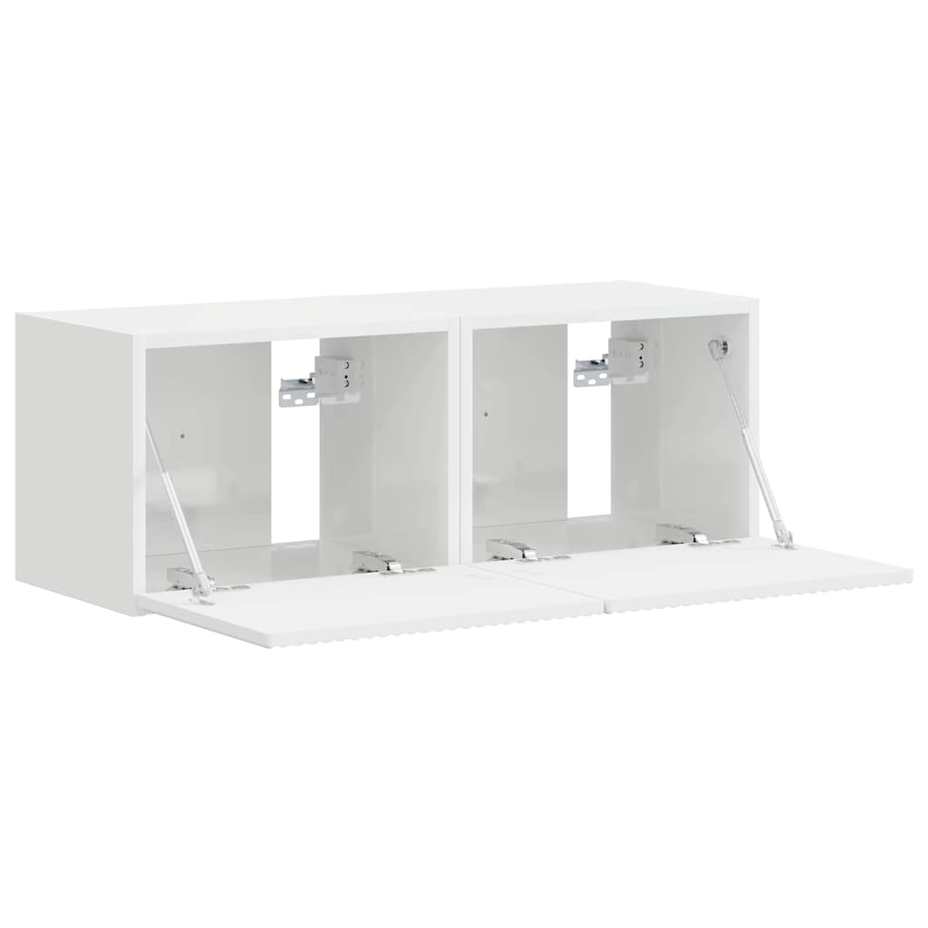 vidaXL Szafka pod telewizor 2 pcs Błyszcząca biel 39 x 31 x 29,5 cm