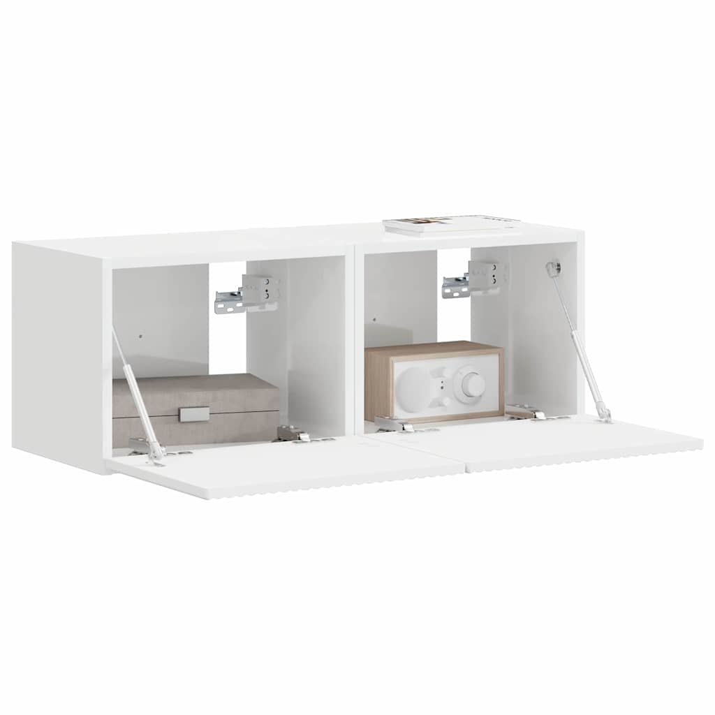 vidaXL Szafka pod telewizor 2 pcs Błyszcząca biel 39 x 31 x 29,5 cm