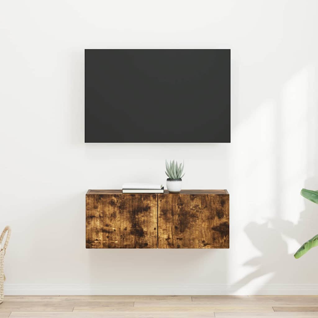 vidaXL Szafka pod telewizor 2 pcs Dąb wędzony 39 x 31 x 29,5 cm