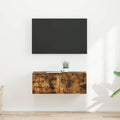 vidaXL Szafka pod telewizor 2 pcs Dąb wędzony 39 x 31 x 29,5 cm