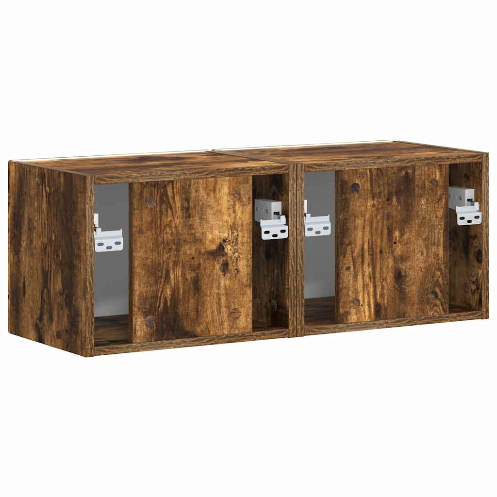 vidaXL Szafka pod telewizor 2 pcs Dąb wędzony 39 x 31 x 29,5 cm