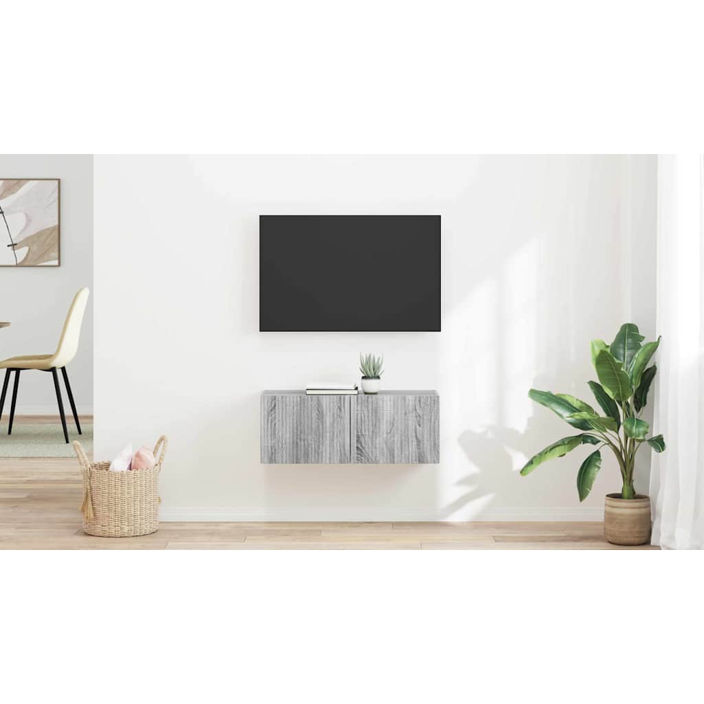 vidaXL Szafka pod telewizor 2 pcs Szary Sonoma 39 x 31 x 29,5 cm