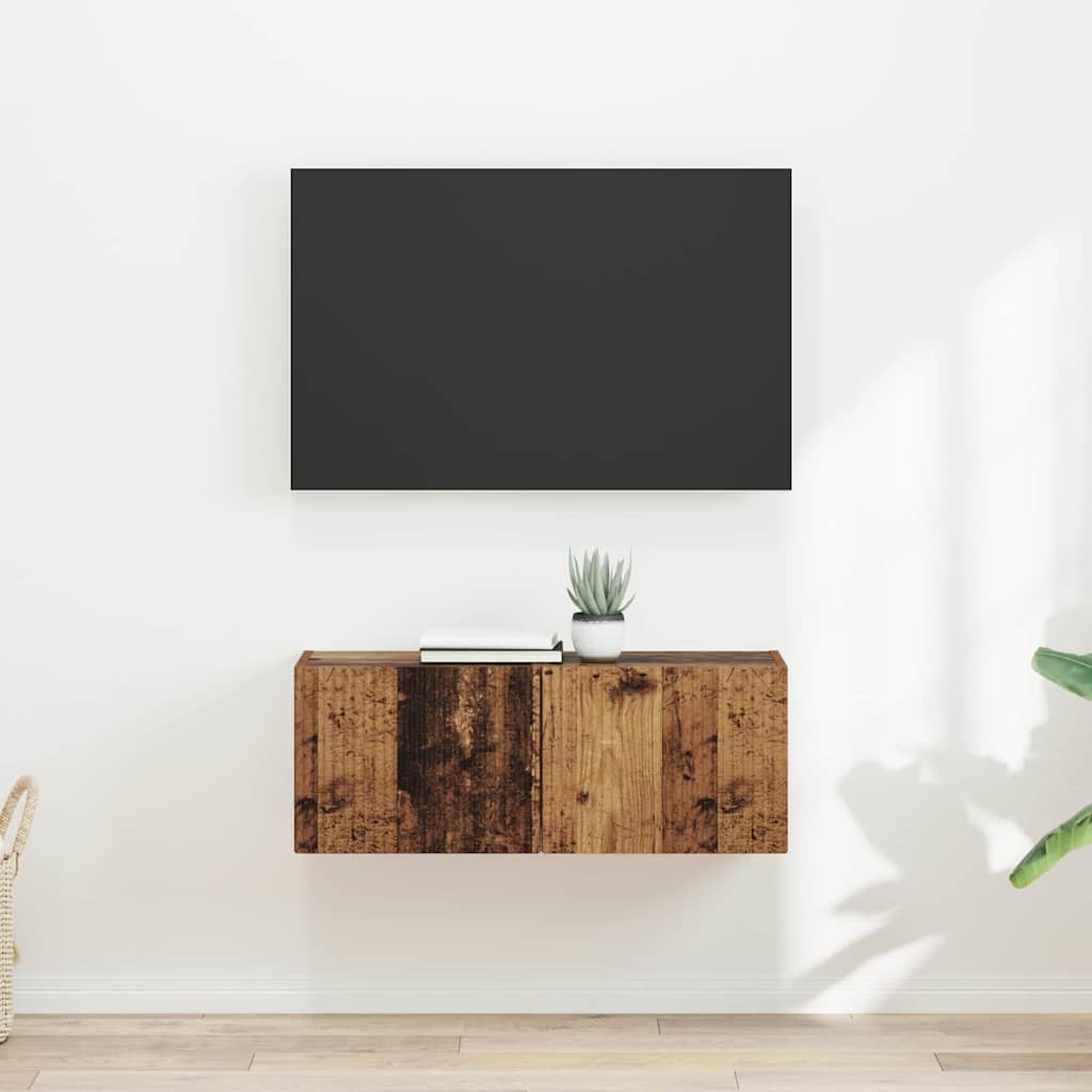vidaXL Szafka pod telewizor 2 pcs Stare drewno 39 x 31 x 29,5 cm