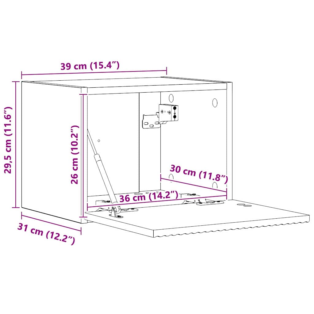 vidaXL Szafka pod telewizor Dąb rzemieślniczy 39 x 31 x 29,5 cm