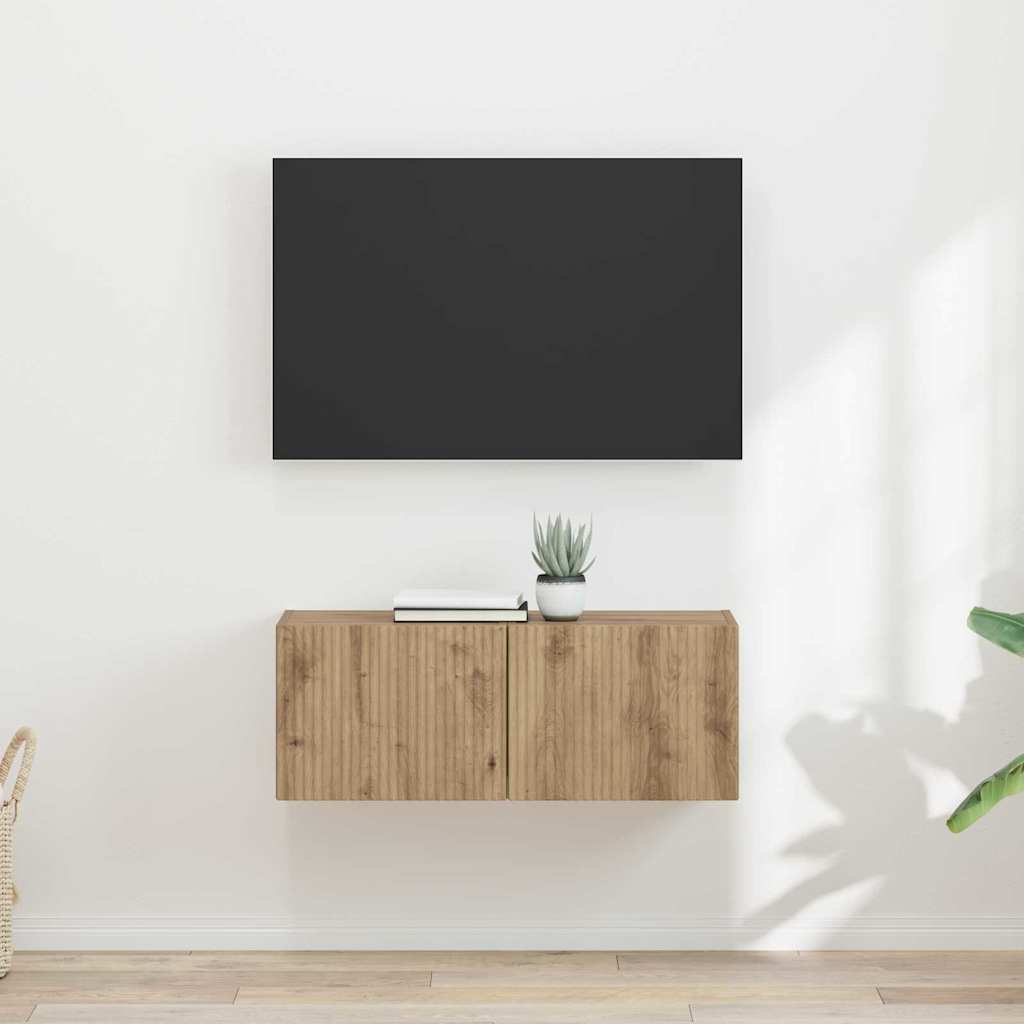 vidaXL Szafka pod telewizor 2 pcs Dąb rzemieślniczy 39 x 31 x 29,5 cm