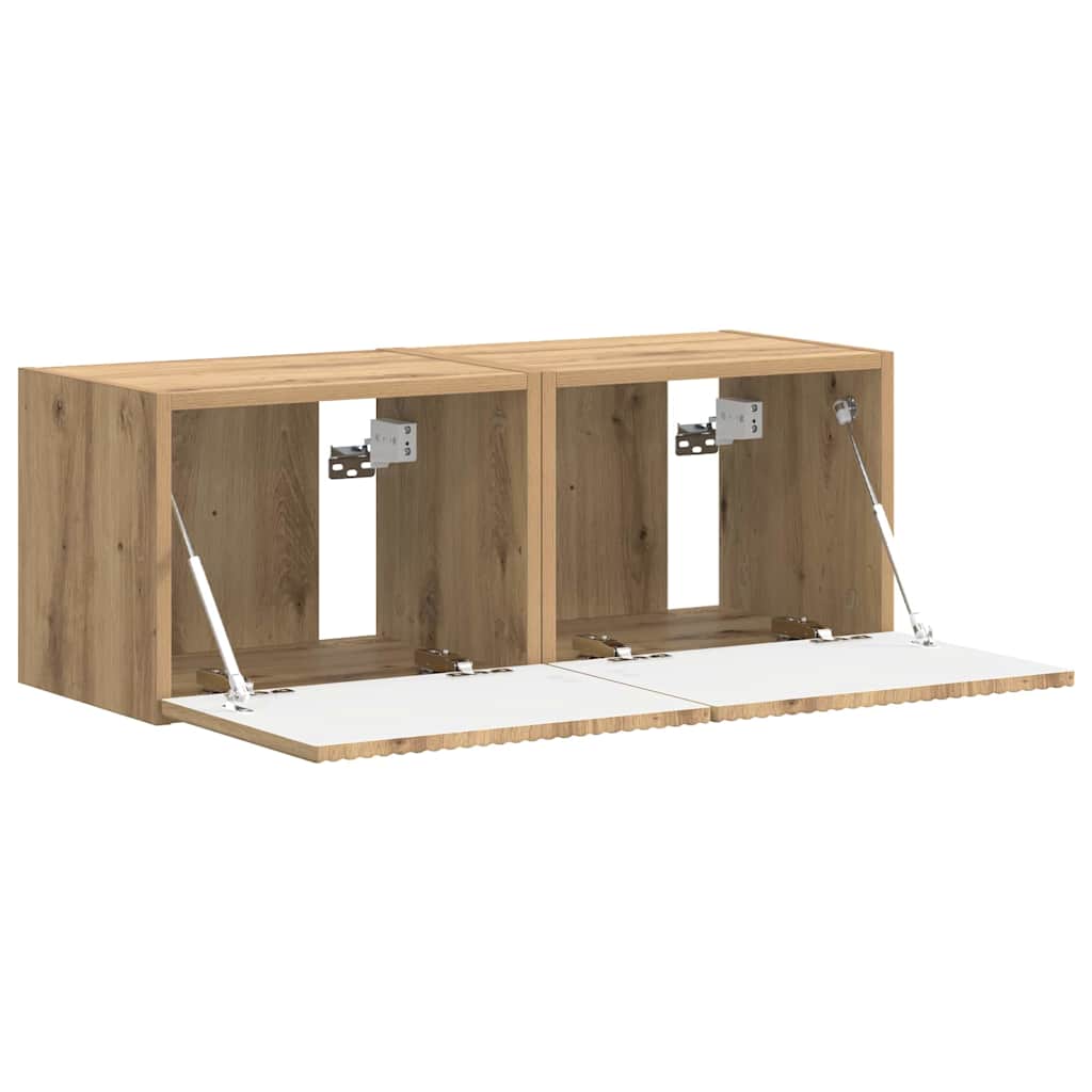vidaXL Szafka pod telewizor 2 pcs Dąb rzemieślniczy 39 x 31 x 29,5 cm