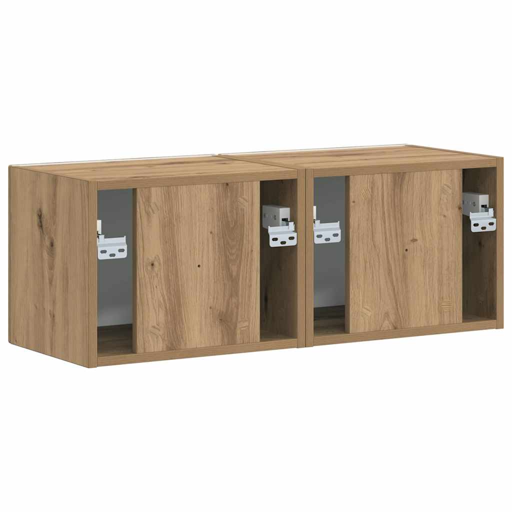 vidaXL Szafka pod telewizor 2 pcs Dąb rzemieślniczy 39 x 31 x 29,5 cm