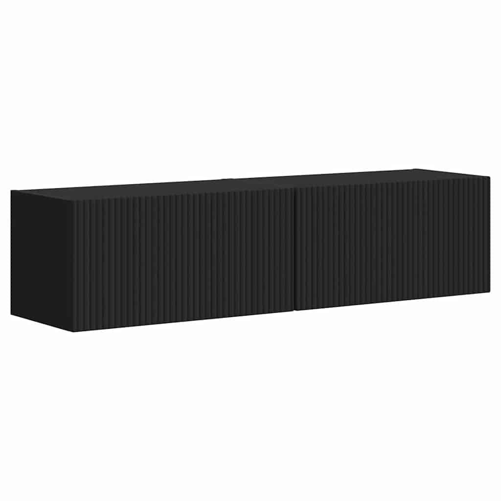vidaXL Szafka pod telewizor 2 pcs Czarny 60 x 31 x 29,5 cm