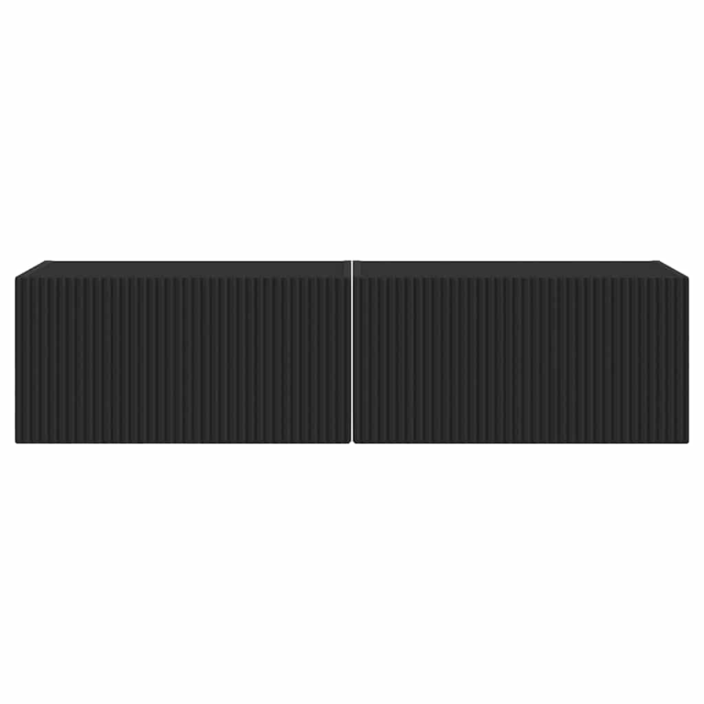 vidaXL Szafka pod telewizor 2 pcs Czarny 60 x 31 x 29,5 cm
