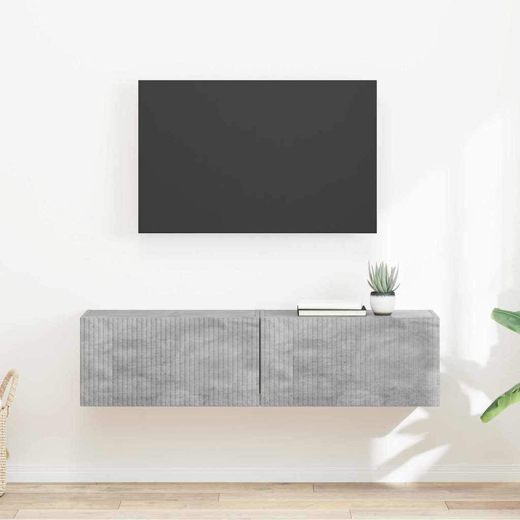 vidaXL Szafka pod telewizor 2 pcs Betonowy 60 x 31 x 29,5 cm