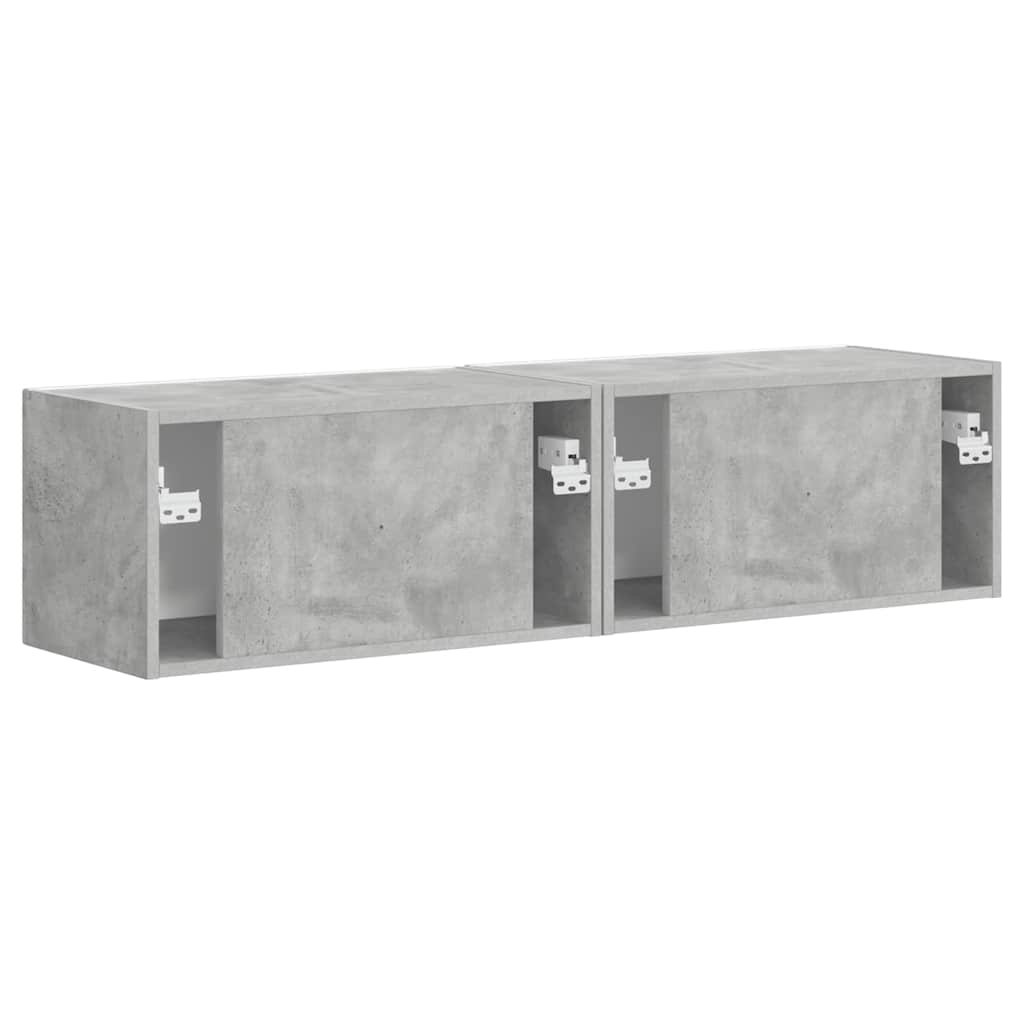 vidaXL Szafka pod telewizor 2 pcs Betonowy 60 x 31 x 29,5 cm