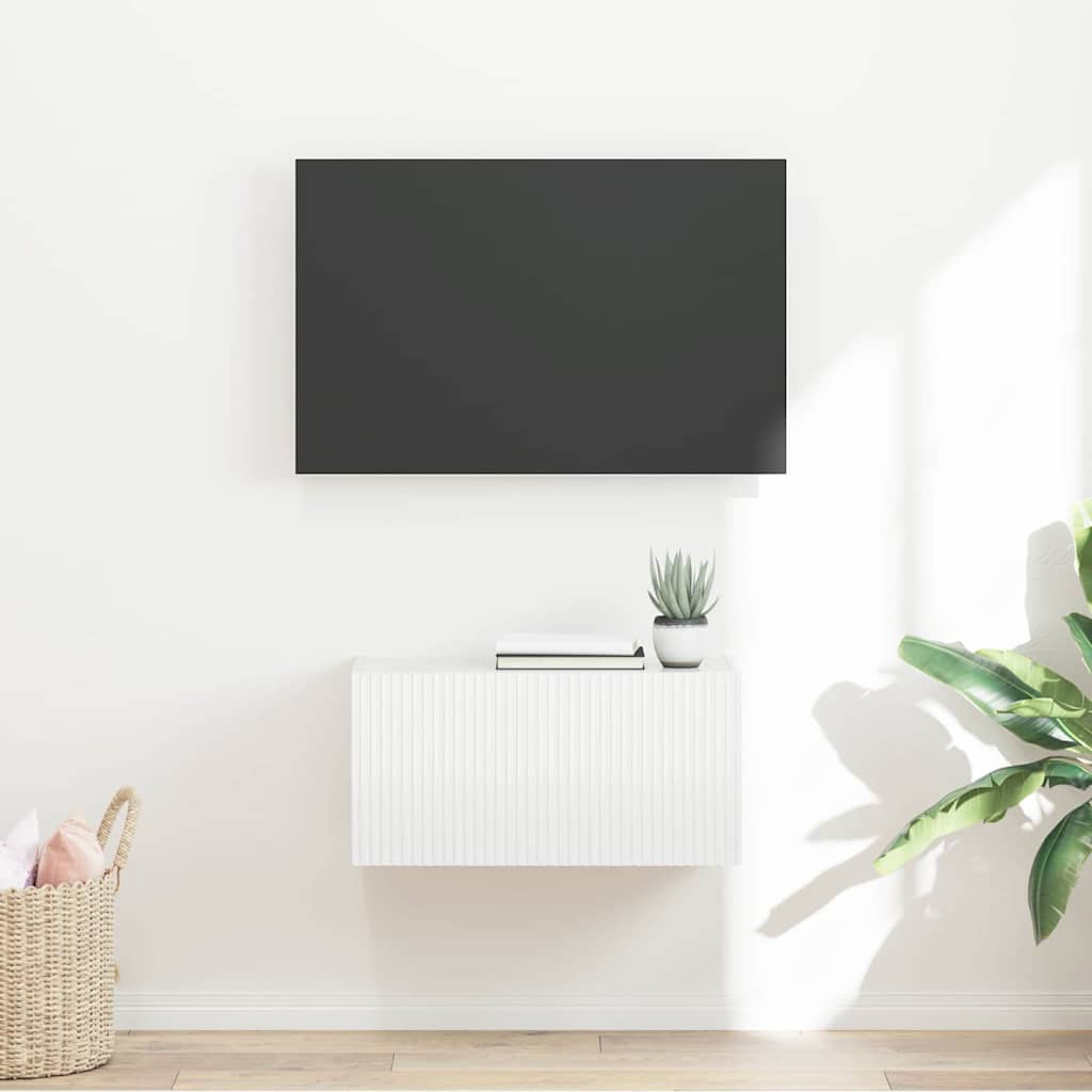 vidaXL Szafka pod telewizor Błyszcząca biel 60 x 31 x 29,5 cm