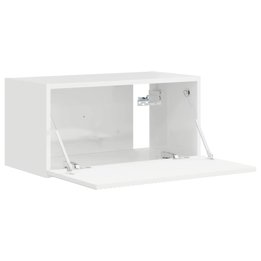 vidaXL Szafka pod telewizor Błyszcząca biel 60 x 31 x 29,5 cm