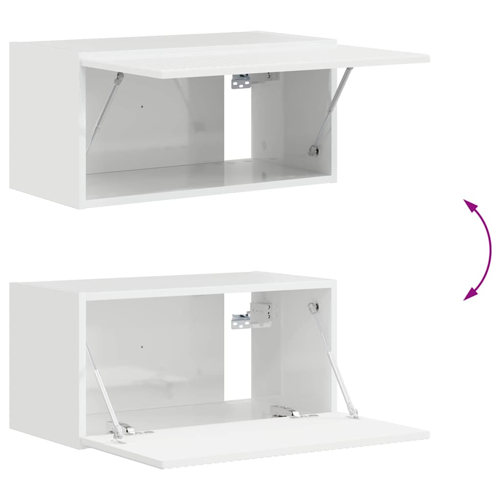 vidaXL Szafka pod telewizor Błyszcząca biel 60 x 31 x 29,5 cm