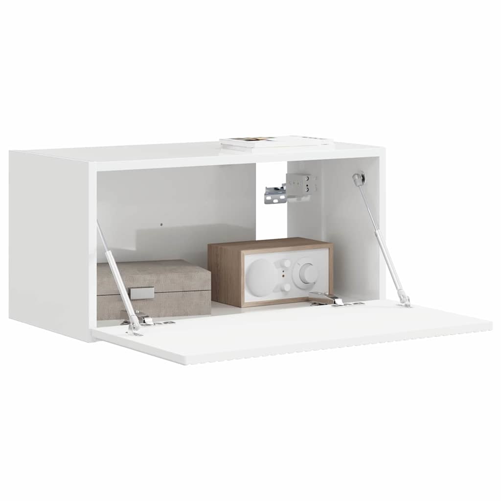 vidaXL Szafka pod telewizor Błyszcząca biel 60 x 31 x 29,5 cm