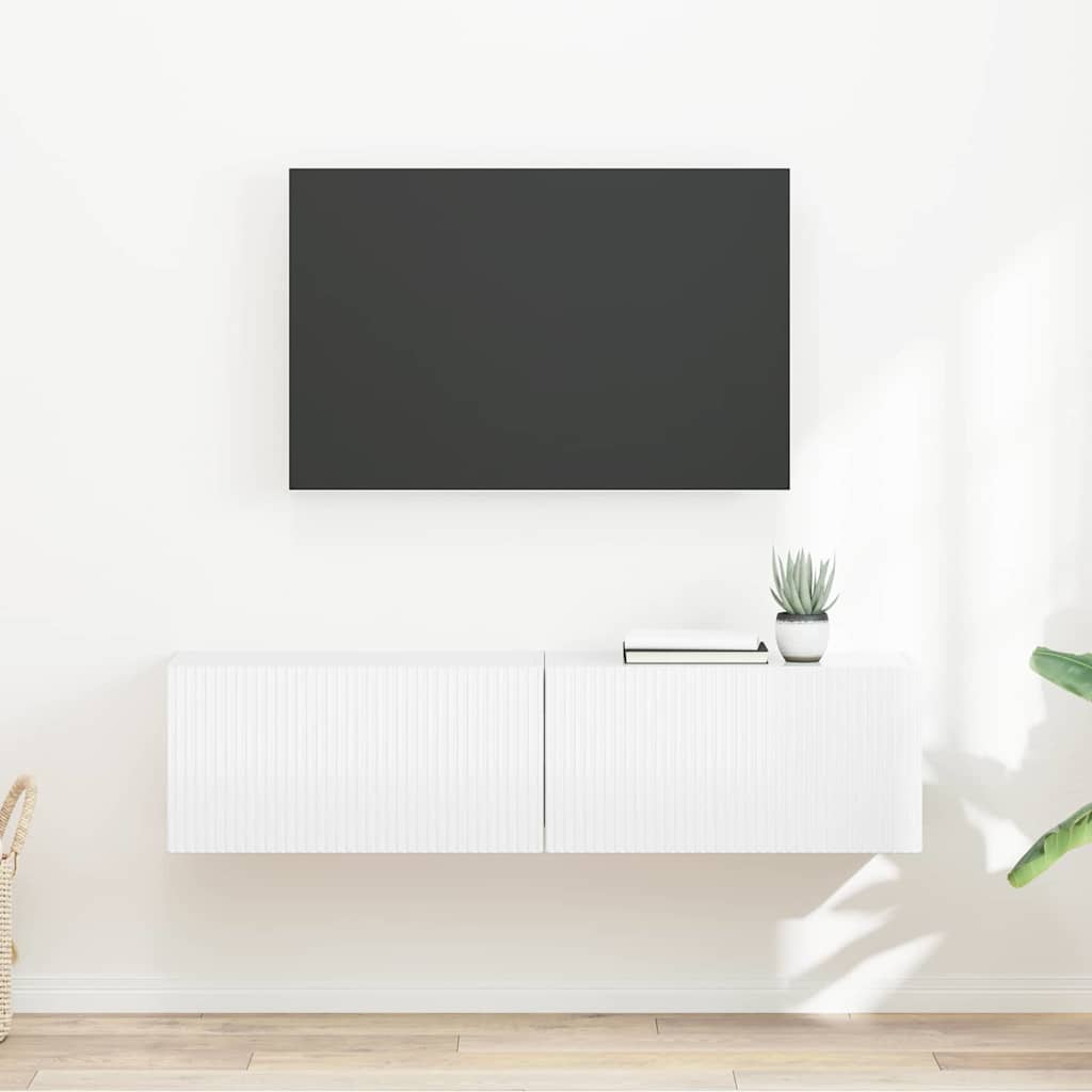 vidaXL Szafka pod telewizor 2 pcs Błyszcząca biel 60 x 31 x 29,5 cm