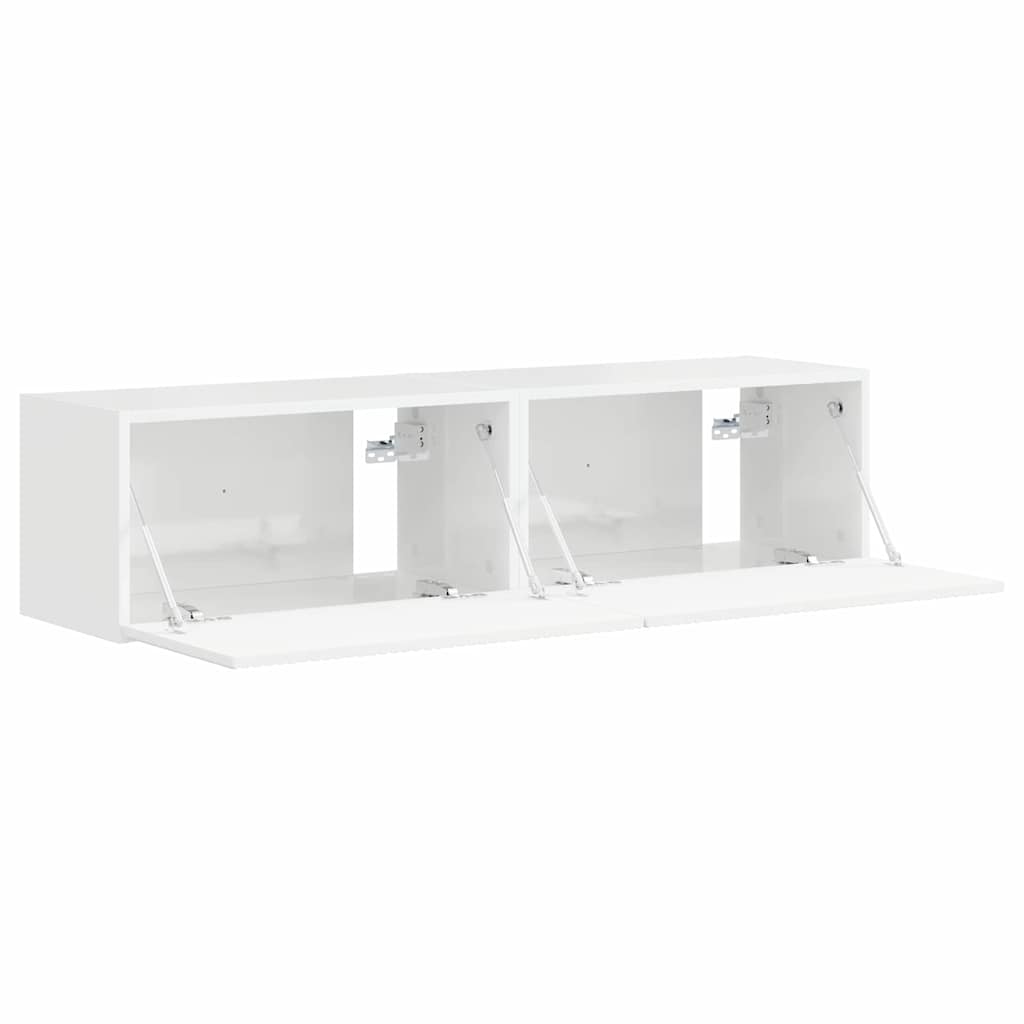 vidaXL Szafka pod telewizor 2 pcs Błyszcząca biel 60 x 31 x 29,5 cm