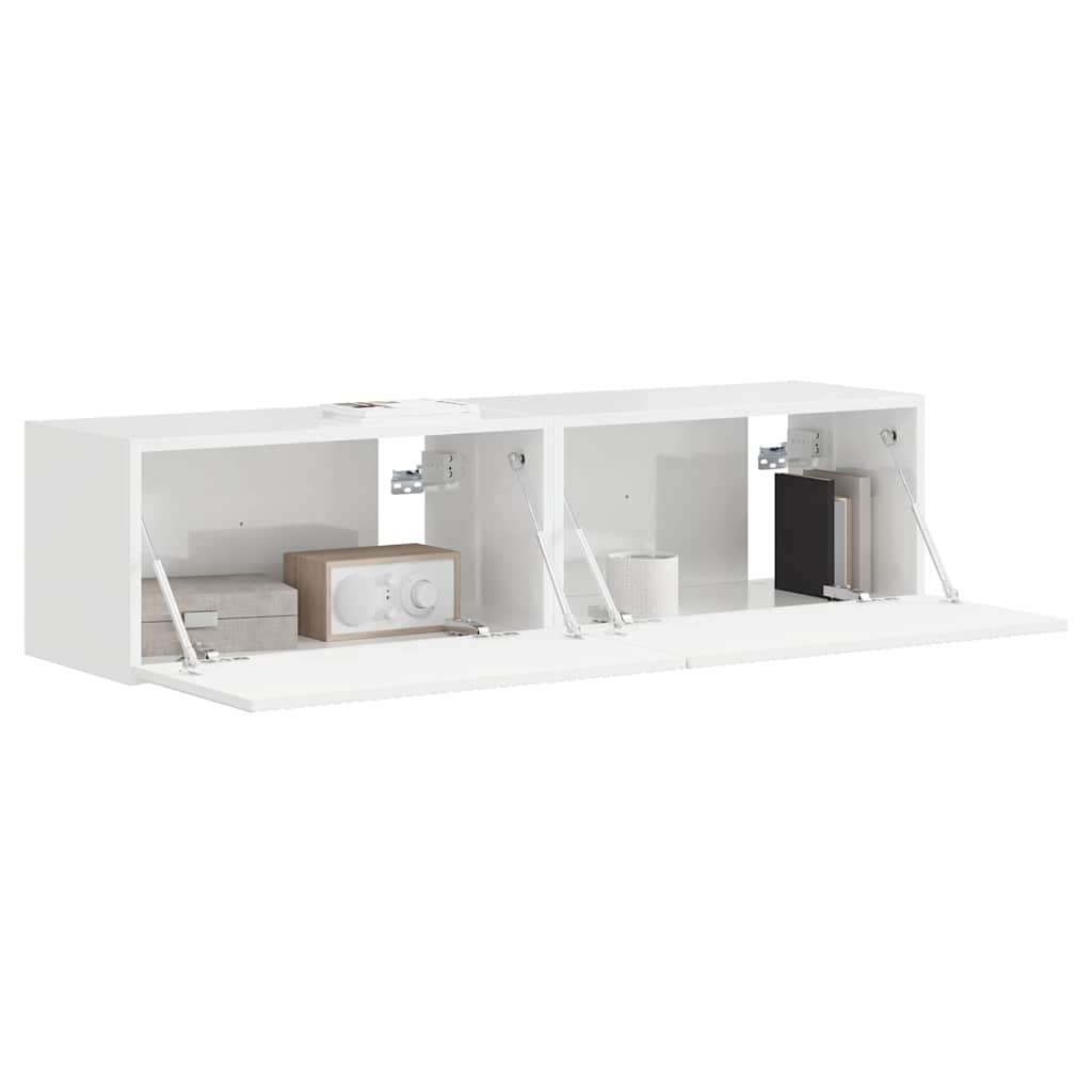 vidaXL Szafka pod telewizor 2 pcs Błyszcząca biel 60 x 31 x 29,5 cm