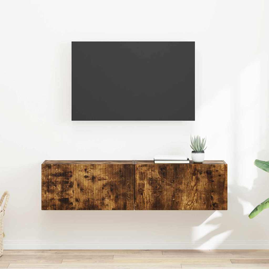 vidaXL Szafka pod telewizor 2 pcs Dąb wędzony 60 x 31 x 29,5 cm