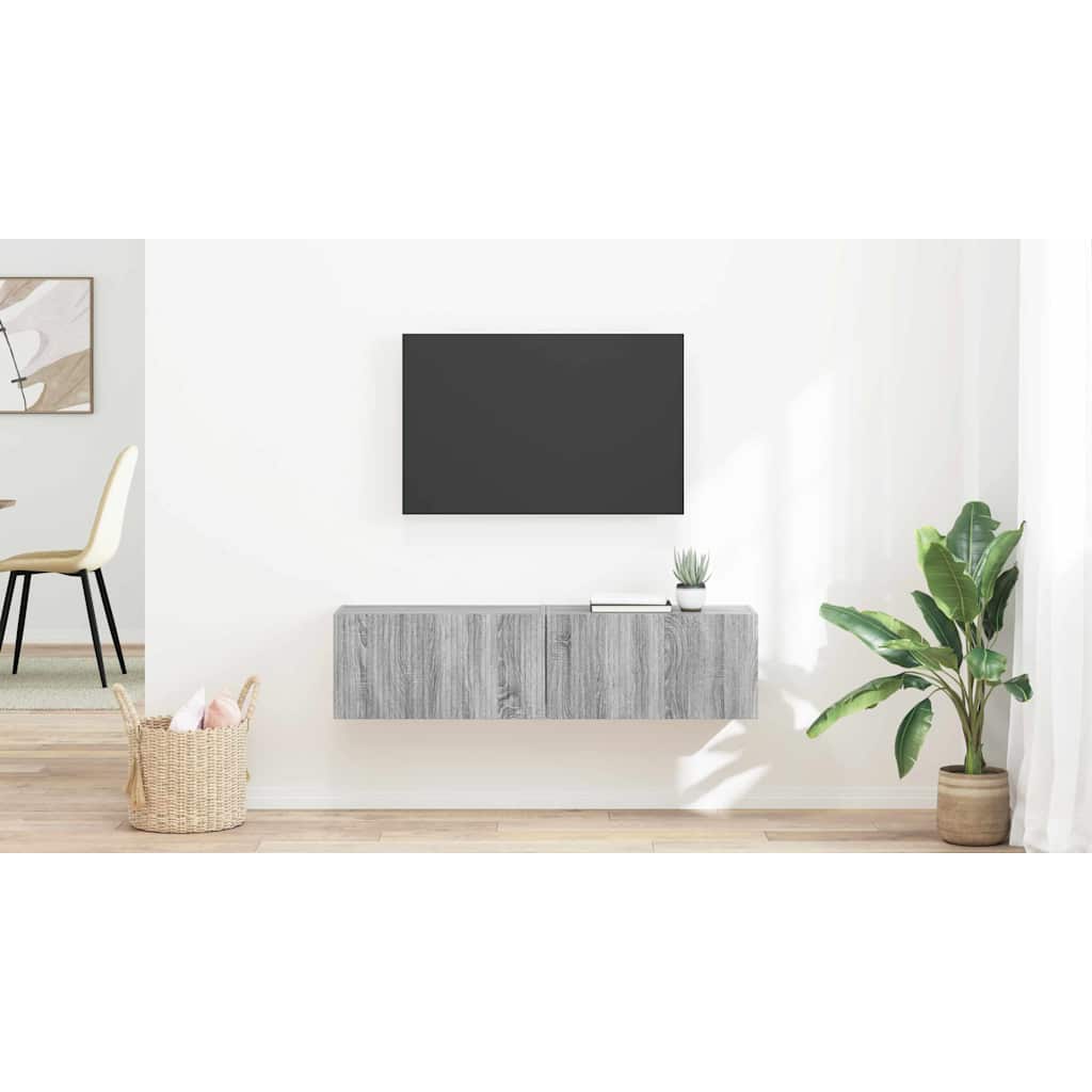 vidaXL Szafka pod telewizor 2 pcs Szary Sonoma 60 x 31 x 29,5 cm