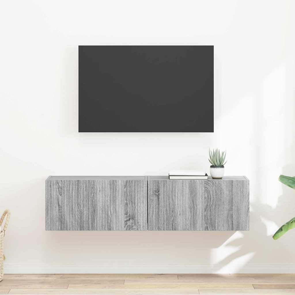 vidaXL Szafka pod telewizor 2 pcs Szary Sonoma 60 x 31 x 29,5 cm