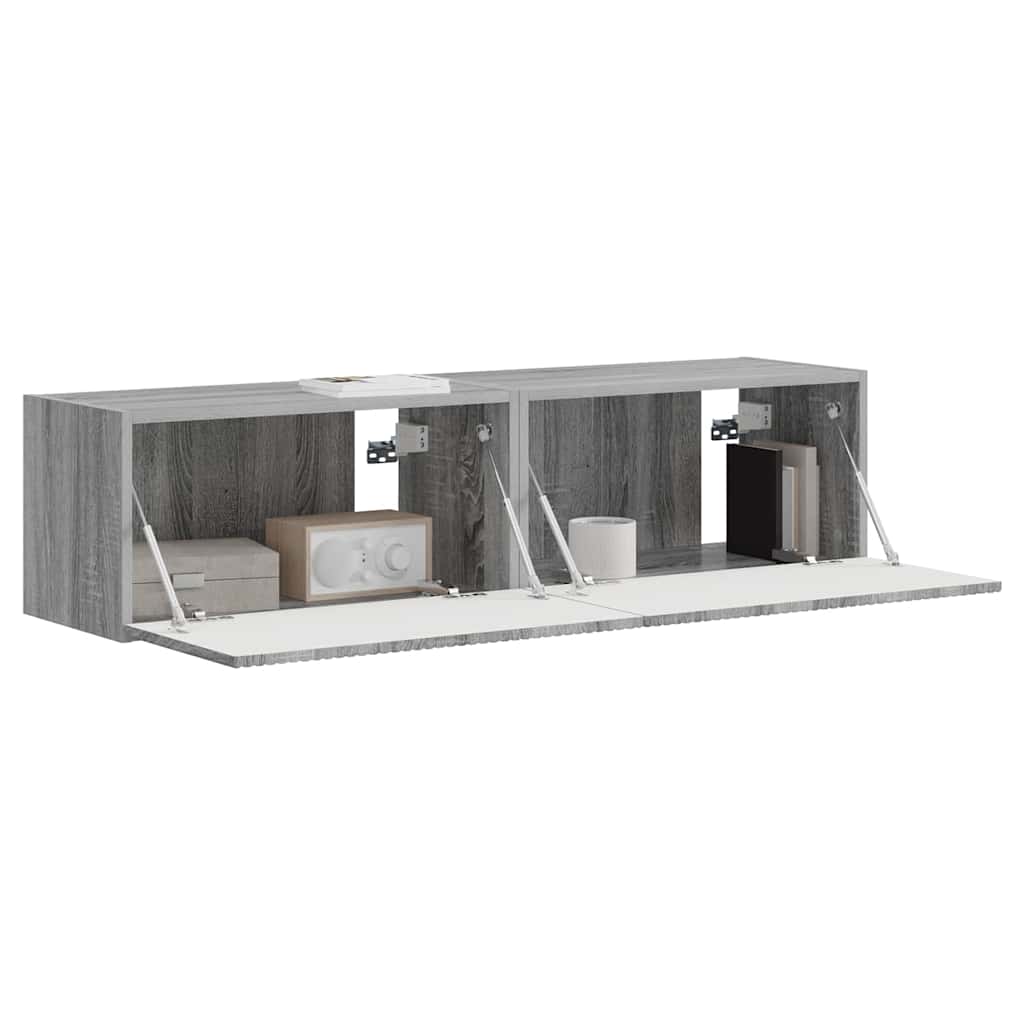 vidaXL Szafka pod telewizor 2 pcs Szary Sonoma 60 x 31 x 29,5 cm