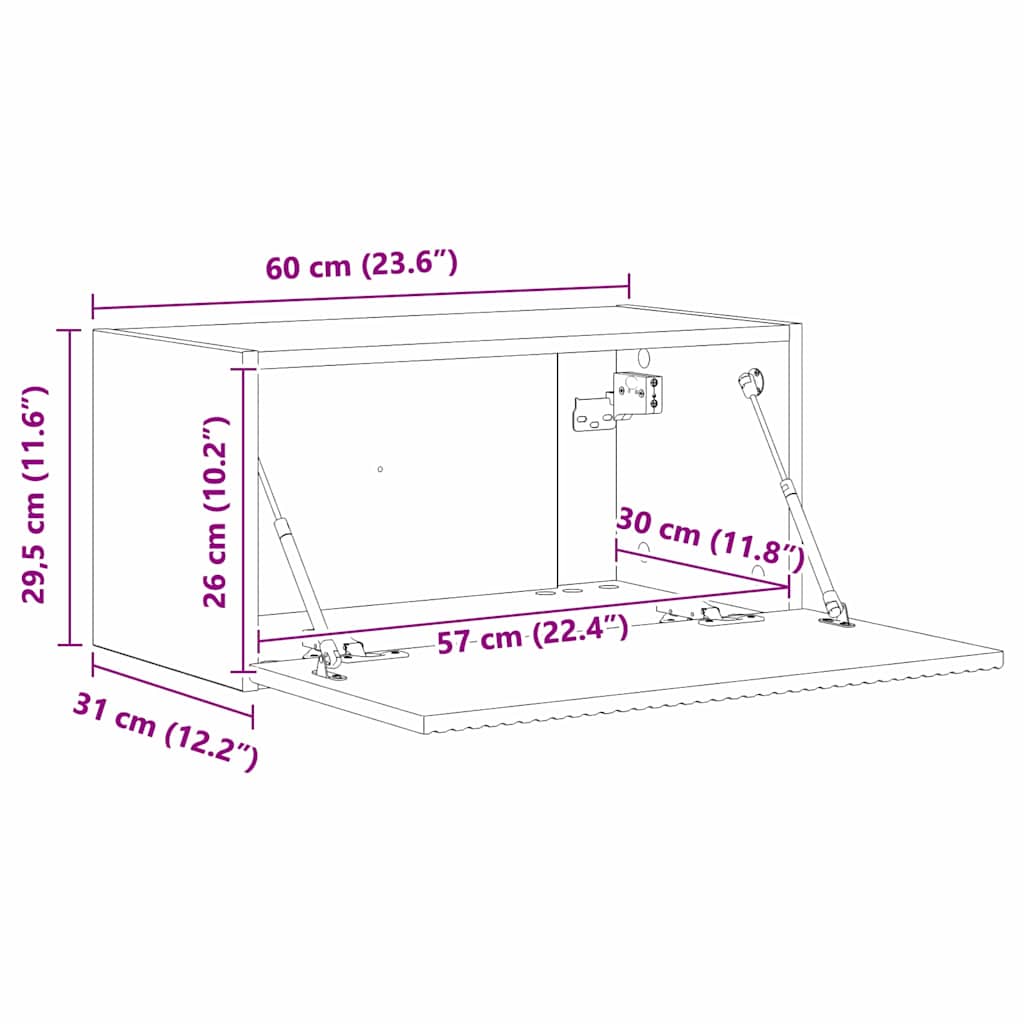 vidaXL Szafka pod telewizor 60 x 31 x 29,5 cm Stare drewno