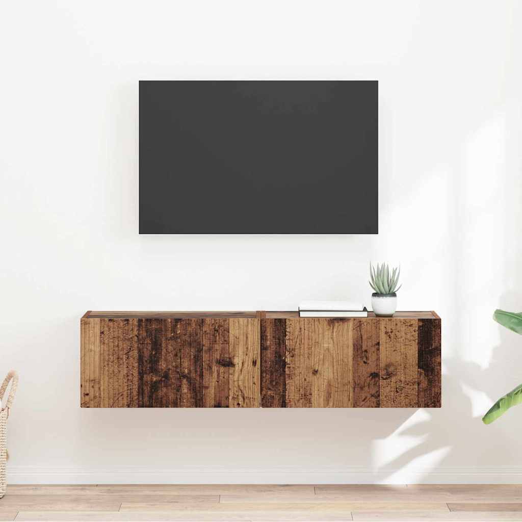 vidaXL Szafka pod telewizor 2 pcs Stare drewno 60 x 31 x 29,5 cm