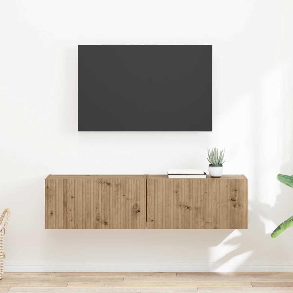 vidaXL Szafka pod telewizor 2 pcs Dąb rzemieślniczy 60 x 31 x 29,5 cm