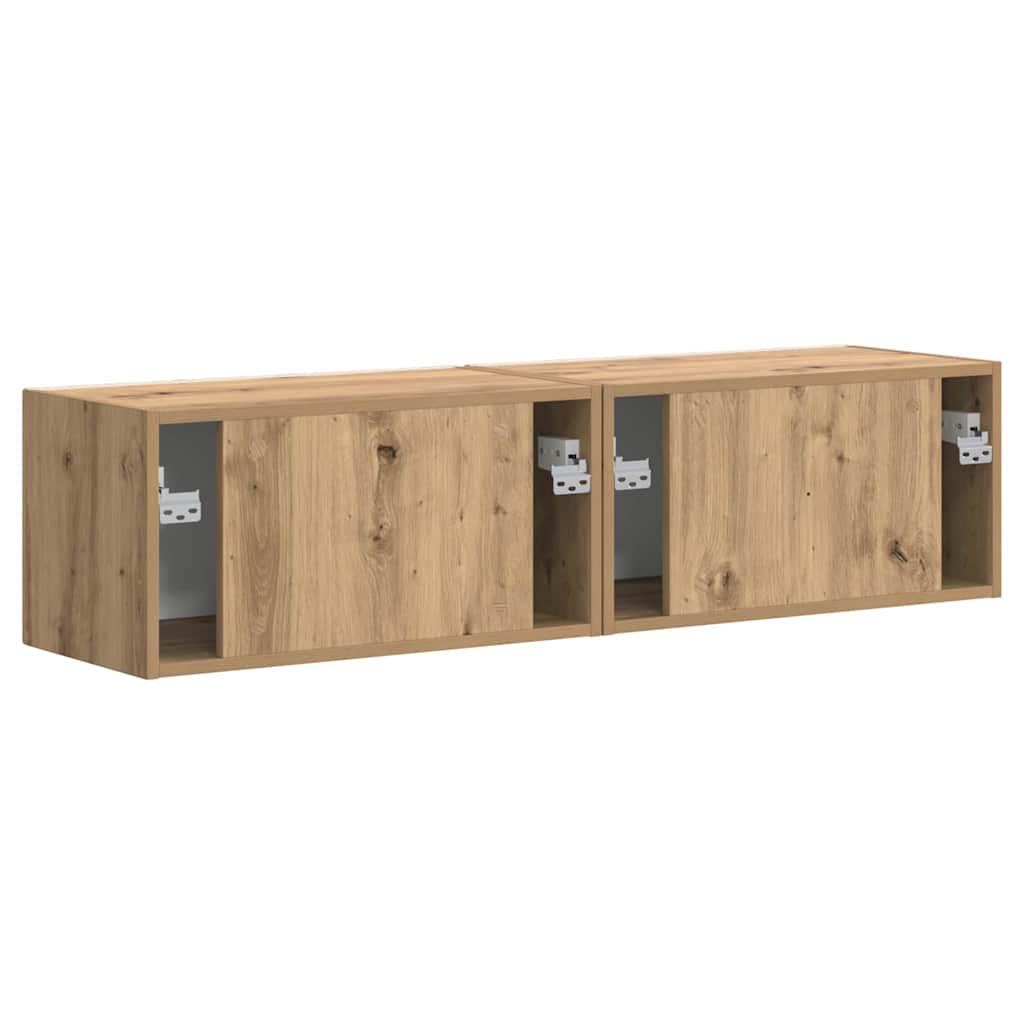 vidaXL Szafka pod telewizor 2 pcs Dąb rzemieślniczy 60 x 31 x 29,5 cm