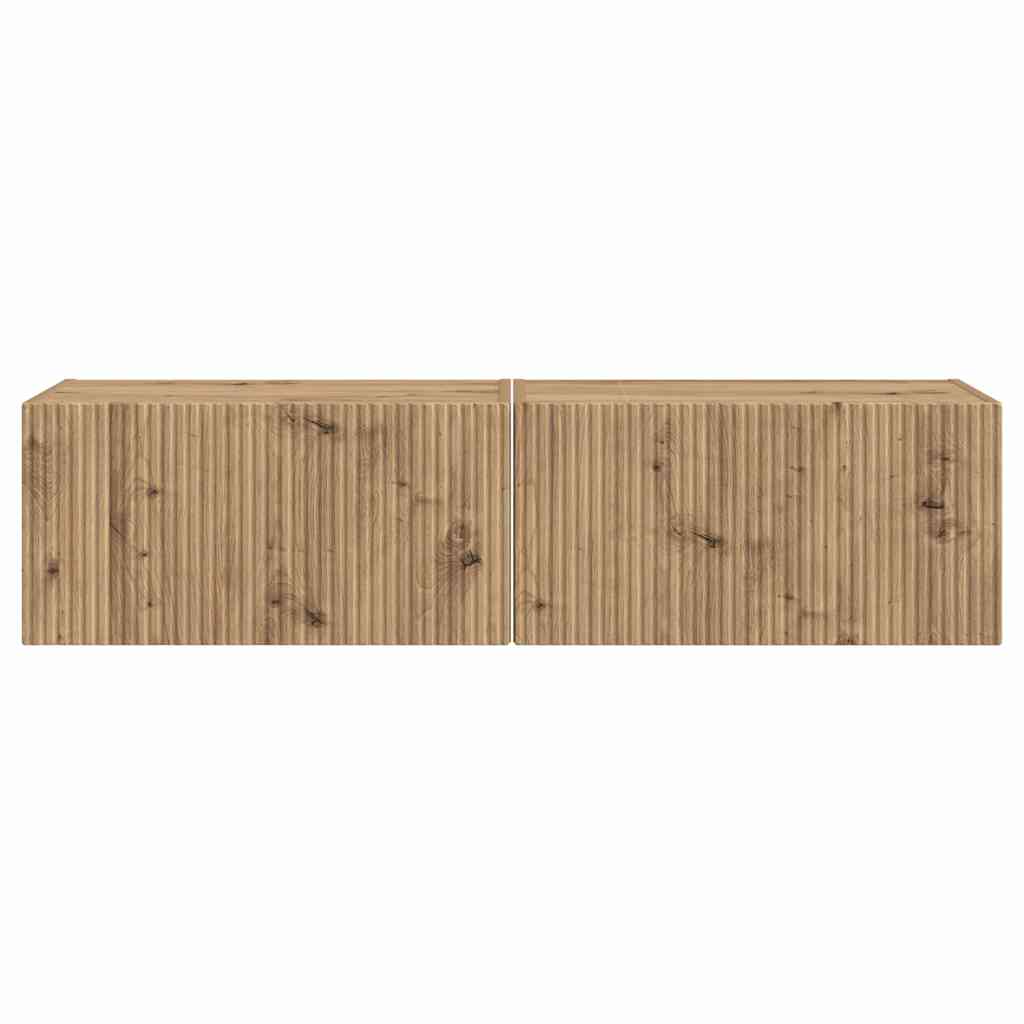 vidaXL Szafka pod telewizor 2 pcs Dąb rzemieślniczy 60 x 31 x 29,5 cm