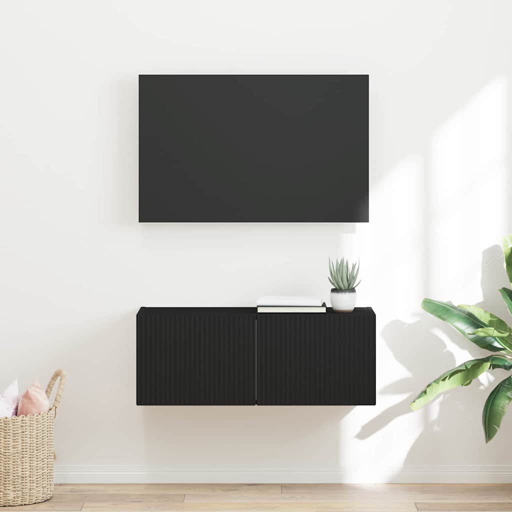 vidaXL Szafka pod telewizor Czarny 78,5 x 31 x 29,5 cm