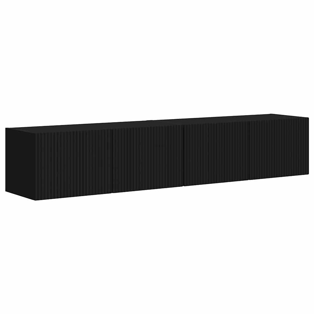 vidaXL Szafka pod telewizor 2 pcs Czarny 78,5 x 31 x 29,5 cm