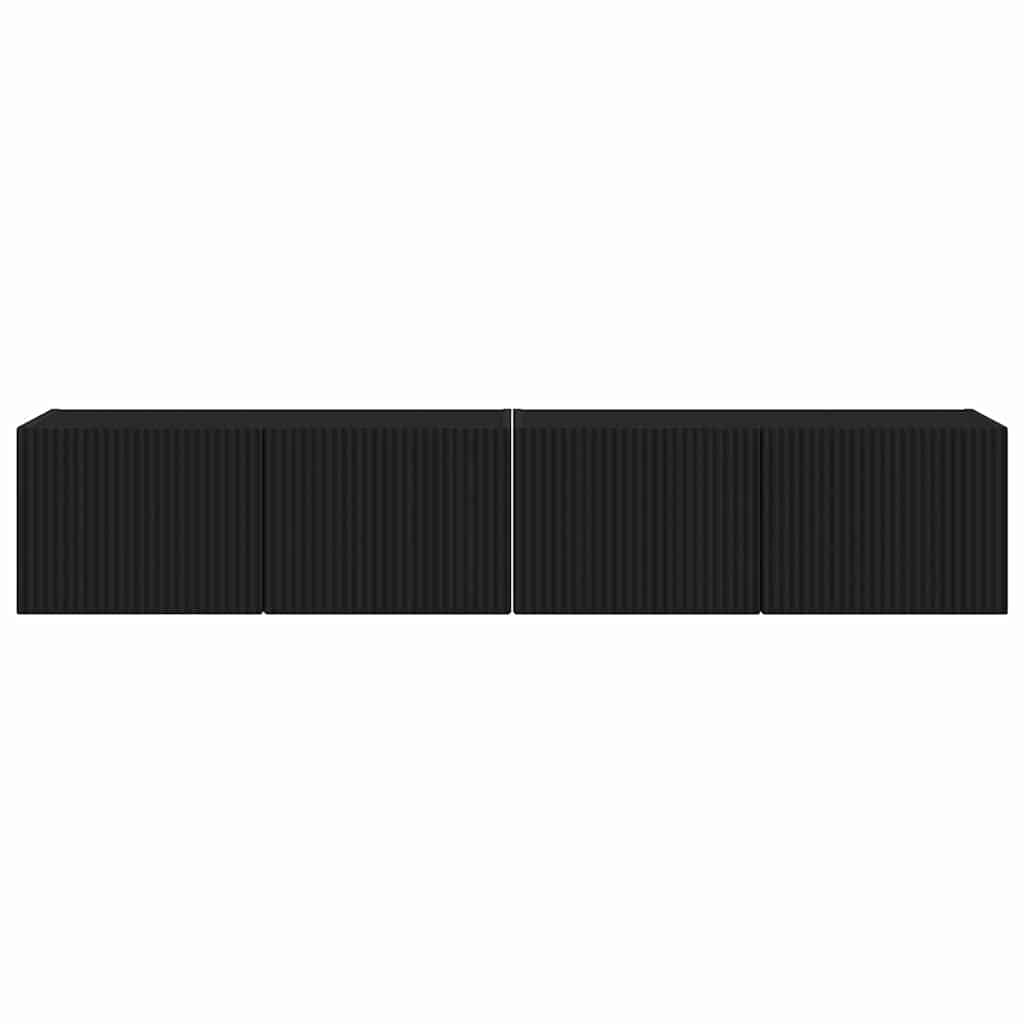 vidaXL Szafka pod telewizor 2 pcs Czarny 78,5 x 31 x 29,5 cm