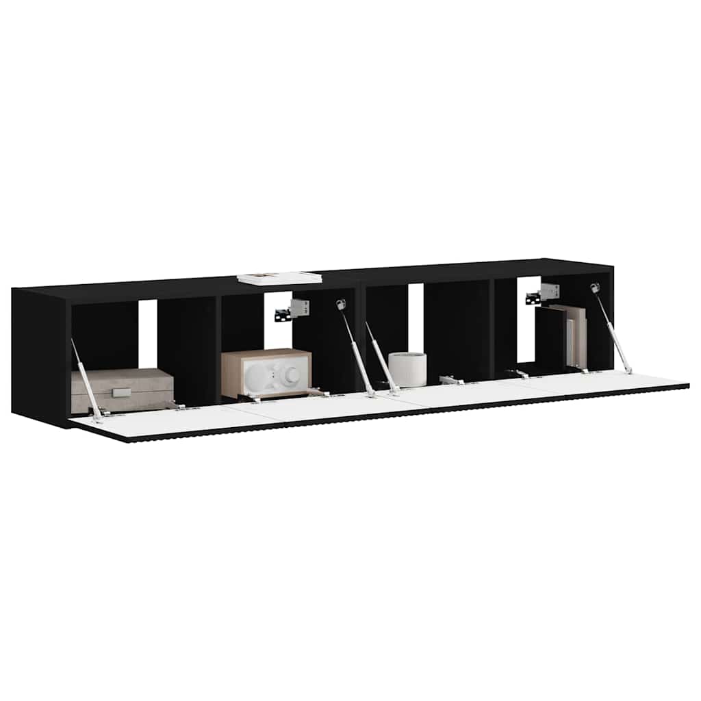 vidaXL Szafka pod telewizor 2 pcs Czarny 78,5 x 31 x 29,5 cm